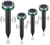 Anti Taupes Ultrasons, 4 Pièces Répulsif Taupes Ultrasons Solaire,Chasse Taupe Ultrason Solaire,Répulsif Serpent Ultrason,Répulsif Taupe,Chasse Taupe Solaire,Répulsif pour Anti Taupe