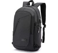 Anti-Theft Men's Waterproof Laptop Backpack 15.6 Inches with USB Charging Port and Headphone Port Business Backpack Functional Knapsack Backpack Laptop Backpack for Leisure/Business/School, Black