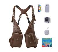 Anti Theft Shoulder Bag, Waterproof Backpack Pack, Vintage Double Shoulder Carry with Secure Multi Pocket Design Style, Travel Home Use Pack, Daily Carry Kit, Bag for Men Women School Work Walking