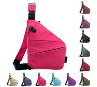 Anti-Theft Travel Bag, Anti-Theft Bag, Women's Theft-Proof Shoulder Bag, Water Resistant Sling Bag, Nylon Chest Bag for Men and Women(Rose Red)