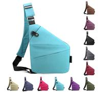 Anti-Theft Travel Bag, Anti-Theft Bag, Women's Theft-Proof Shoulder Bag, Water Resistant Sling Bag, Nylon Chest Bag for Men and Women(Sky Blue)