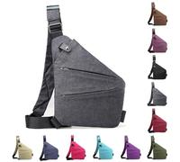 Anti-Theft Travel Bag, Anti-Theft Bag, Women's Theft-Proof Shoulder Bag, Water Resistant Sling Bag, Nylon Chest Bag for Men and Women(Lightgrey)