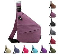 Anti-Theft Travel Bag, Anti-Theft Bag, Women's Theft-Proof Shoulder Bag, Water Resistant Sling Bag, Nylon Chest Bag for Men and Women(Purple)