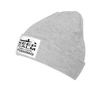 Anti-Transpiration Bonnet Tricoté Restez Calme et Aimez la pêche Bonnet Chapeau Tricot Chaud Chapeau Tricoté pour Sports Adultes Cyclisme