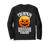 Anti Trumpkin Orange on The Outside Hollow Inside Halloween Manche Longue