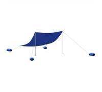 Anti-UV Auvent de plage avec ancres de sable bleu 304x300 cm 404008644