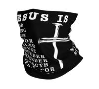 Anti-UV Bande de Cheveux,Jésus est Mon Dieu, Mon Roi, Mon Seigneur Blanc,Écharpe Tube Imprimé Tube Bandeaux pour Cyclisme Randonnée Yoga 26X30cm