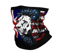 Anti-UV Bande de Cheveux,L'Amérique et la Grande-Bretagne combinent Le Drapeau Britannique Lion,Décoration faciale Imprimé Echarpe Gaiter pour Ski Cyclisme Vélo 26X30cm