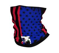 Anti-UV Bande de Cheveux,Les Drapeaux américains et haïtiens se combinent,Protection du Visage Séchage Rapide Bandeaux pour Cyclisme Vélo Jogging 26X30cm