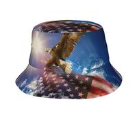 Anti-UV Chapeau Bob Art De L'Eagle du Drapeau Américain des États-Unis Chapeaux De Visière Imprimé Bonnet De Soleil pour Hommes Été Chasse