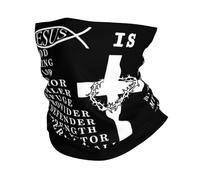 Anti-UV Chapeaux Demi-Visage,Jésus est Mon Dieu, Mon Roi, Mon Seigneur Jésus Blanc,Écharpe Demi-Visage Ultra-Douce Bandeaux pour Yoga Homme Moto 26X30cm