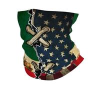 Anti-UV Décoration faciale,Drapeau Mexicain Vintage combiné Amérique et Mexique,Protection du Visage Séchage Rapide Tube Bandeaux pour Ski Adulte Moto 26X30cm