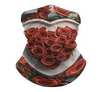 Anti-UV Écharpe Tube, Balaclava Coeur d'amour Roses Rouge Respirant Bande de Cheveux pour Ski Homme Cyclisme