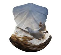 Anti-UV Écharpe Tube, Echarpe Gaiter Colombe Blanche Volant au Soleil Anti-Solaire Écharpe Demi-Visage pour Course à Pied Jogging Cyclisme