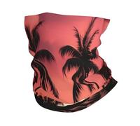 Anti-UV Écharpe Tube,Motif de Coucher de Soleil de Plantes Tropicales,Bande de Cheveux Élastique Gaiter pour Extérieur Randonnée Course à Pied 26X30cm