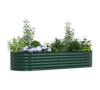 ANTI-UV Jardinière surélevée bac à fleurs pour balcon Vert 240x80x44 cm Acier J1812AS1812EU