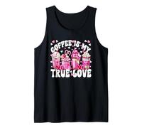 Anti Valentines Design for Women Pink Coffee is My True Love Débardeur