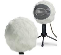 Anti Vent Bonnette pour Blue Snowball Micro, Pare-Brise Bonnet en Fourrure, Filtre Anti Pop Efficace Enleverles Bruits (Blanc)