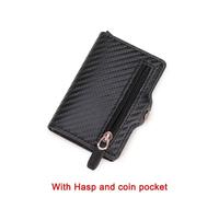 Anti-Vol Rfid Portefeuille Porte-Carte De Crédit Hommes Femmes Portefeuilles Minimalistes Intelligents Mince Porte-Carte Bancaire Étui Sac Sac À Main Carteras Choix.Carbon Black.