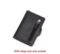 Anti-Vol Rfid Portefeuille Porte-Carte De Crédit Hommes Femmes Portefeuilles Minimalistes Intelligents Mince Porte-Carte Bancaire Étui Sac Sac À Main Carteras Choix.Black.