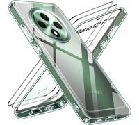 Anti-Yellowing Clear Case For Oppo Reno 12f 4g/5g/Oppo Reno 12 Fs 4g/5g With 2 Pieces Tempered Glass, Transparent Military Protection Shockproof Slim Bumper Case Cover
