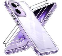 Anti-Yellowing Hd Clear Case For Oppo Reno 13f 5g/Oppo Reno 13 Fs 5g With 2 Pieces Tempered Glass, [Military Protection] Transparent Shockproof Protective Case Slim Bumper Cover