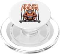 Anti Zoos are Prisons Monkey Animal Liberation Déclaration PopSockets PopGrip pour MagSafe