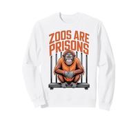 Anti Zoos are Prisons Monkey Animal Liberation Déclaration Sweatshirt