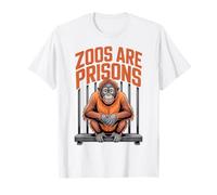 Anti Zoos are Prisons Monkey Animal Liberation Déclaration T-Shirt