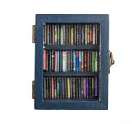 AntiAnxiety Mini bibliothèque avec 60 livres individuels en mousse pour soulager le stress et présenter des œuvres artistiques (bleu)