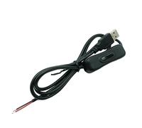 antianzhizhuang Câble USB Mâle 5V 2 Broches 2 Fils Connecteur Cordon Bricolage Câble en Queue Cochon Interrupteur Marche/arrêt 1m/1.5m
