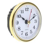 Antianzhizhuang Insert d'horloge rond de 6,3 cm - Mouvement à quartz - Chiffres arabes - Bricolage - Doré/argenté - 65 mm x 55 mm