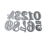 Antianzhizhuang Matrices de découpe en métal en forme de chiffres pour la fabrication de cartes, le scrapbooking, grand nombre - Acier au carbone - Argenté - 11,3 x 6,6 cm