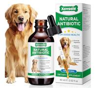 Antibiotiques naturels pour chiens 60 ml - Soutient les allergies et les démangeaisons - Antibiotiques pour chiens en cas d'infection - Traitement contre les infections à levures pour chiens -