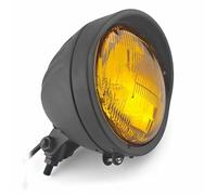 Antibrouillard Phare Moto 5.75 Pouces Montage Inférieur Feux Route/croisement Pour Cruiser Pour Chopper Pour Cafe Racer Pour Bobber(Black Amber)