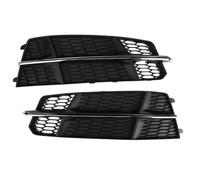 antibrouillard Pour A6 C7 2016 2017 2018 2 Grilles Feux Antibrouillard Avant Finition Nid D'abeille Pour Contour Chromé Argenté Style Automobile Référence 4G0807681AN(Black B)