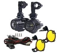 Antibrouillard Projecteur LED Moto Auxiliaire Tangent Antibrouillard Clignotant Lentille Super Brillante Haute Puissance 40 W Pour BMW F800 F650(Yellow flash light)