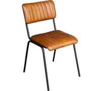 Antic Line Créations - Chaise écolière en cuir Texas Marron G