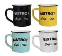 Antic Line Créations - Set 4 mugs Brasserie bistrot (Lot de 4) Multicolore G