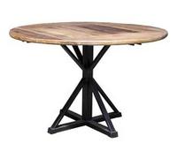 Antic Line Créations - Table ronde en fer et bois d'orme 120 cm NC G