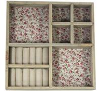 Antic Line Créations - Tiroir à bijoux en bois motifs fleurs beige G