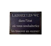 Antic Line Plaque 21 * 15 LAISSEZ LES TOILETTES