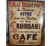 Antic Line Plaque "Au bistro la maison" 25 * 33