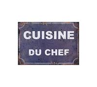 Antic Line Plaque Cuisine du Chef Bleue 30 * 21 Fer+Papier
