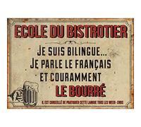 Antic Line Plaque "Ecole du bistrotier" 21 x 15 cm