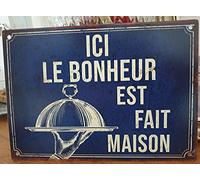 Antic Line Plaque "Ici le bonheur" 21 * 15
