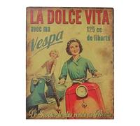 Antic Line Plaque LA Dolce Vita 28X22 Fer+Papier