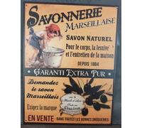 Antic Line Plaque métal Savonnerie 33 x 25 cm
