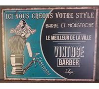 Antic Line Plaque métal Vintage barber 22 x 28 cm