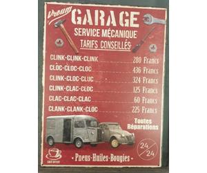 Antic Line Plaque métal Vroum Garage 45 x 34 cm